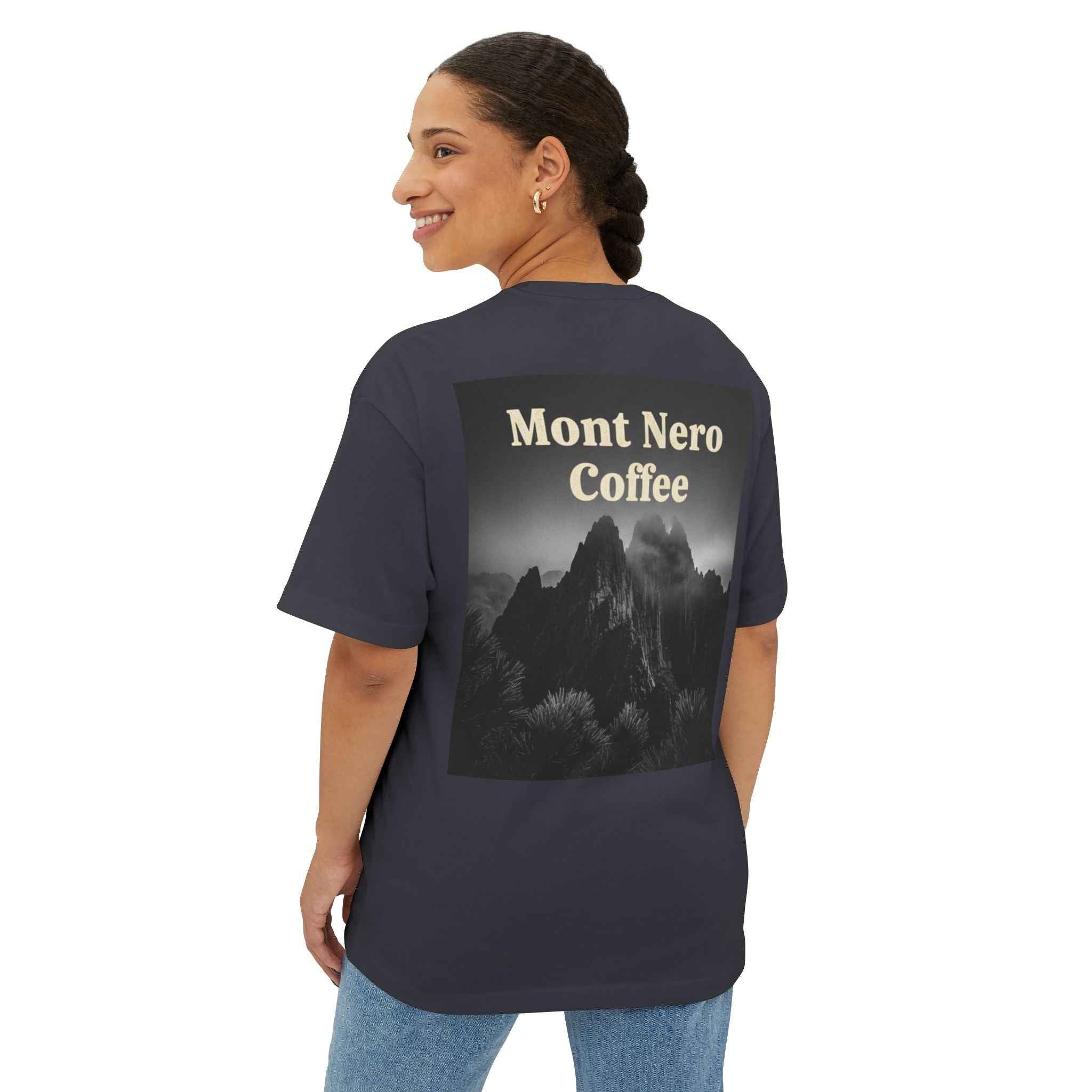 Mont Nero Coffee Tee — Oversized Boxy Coffee Shop T-Shirt