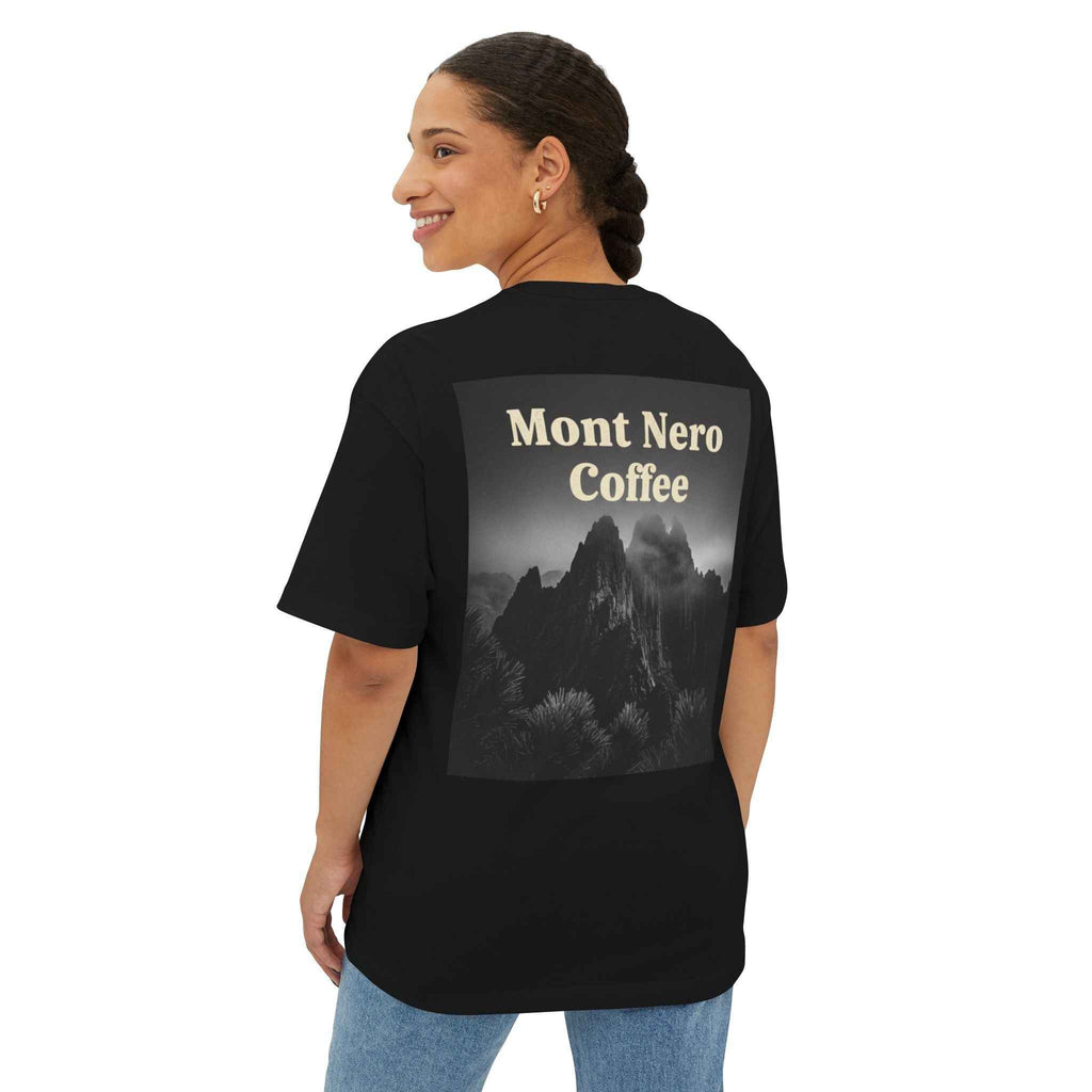 Mont Nero Coffee Tee — Oversized Boxy Coffee Shop T-Shirt