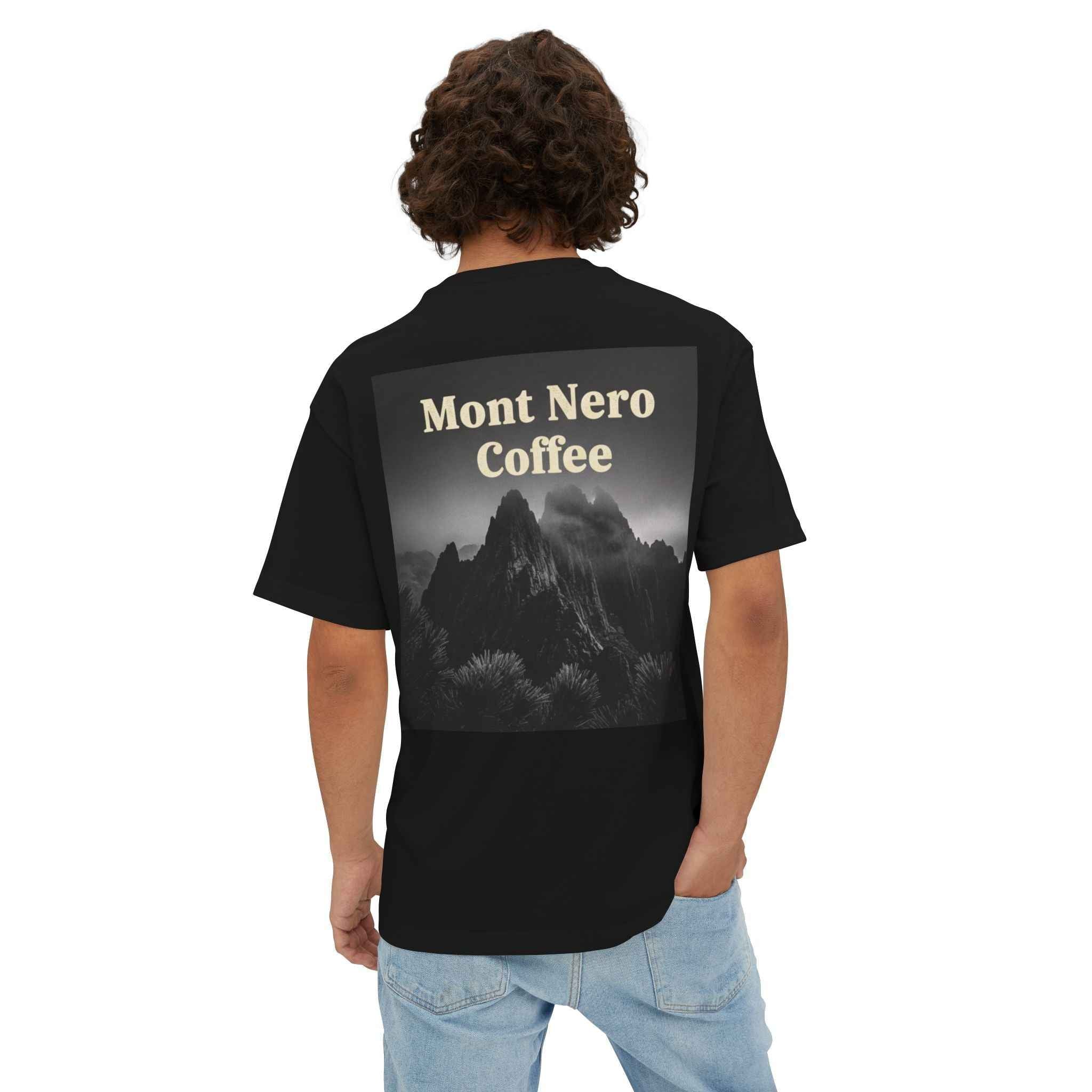 Mont Nero Coffee Tee — Oversized Boxy Coffee Shop T-Shirt