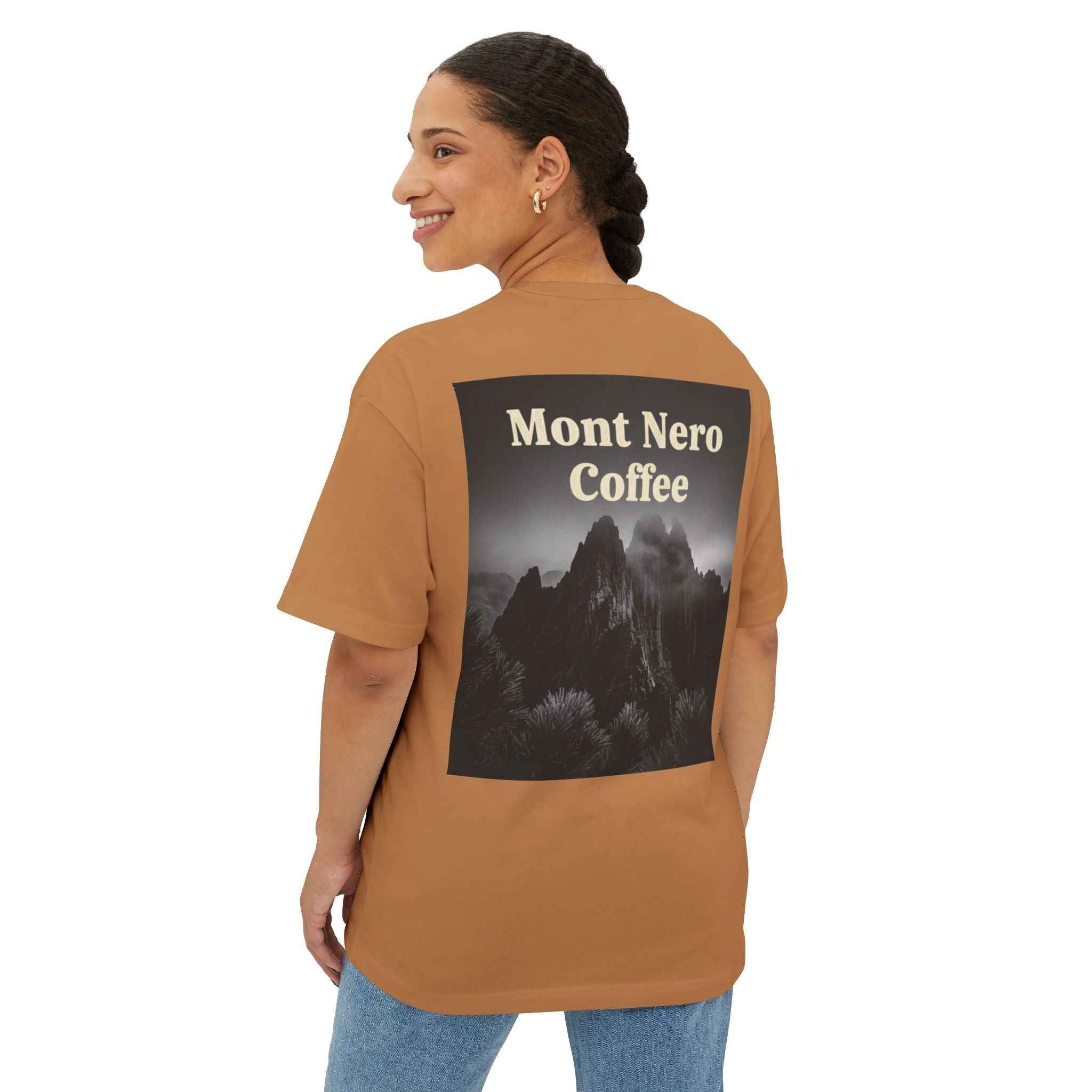 Mont Nero Coffee Tee — Oversized Boxy Coffee Shop T-Shirt