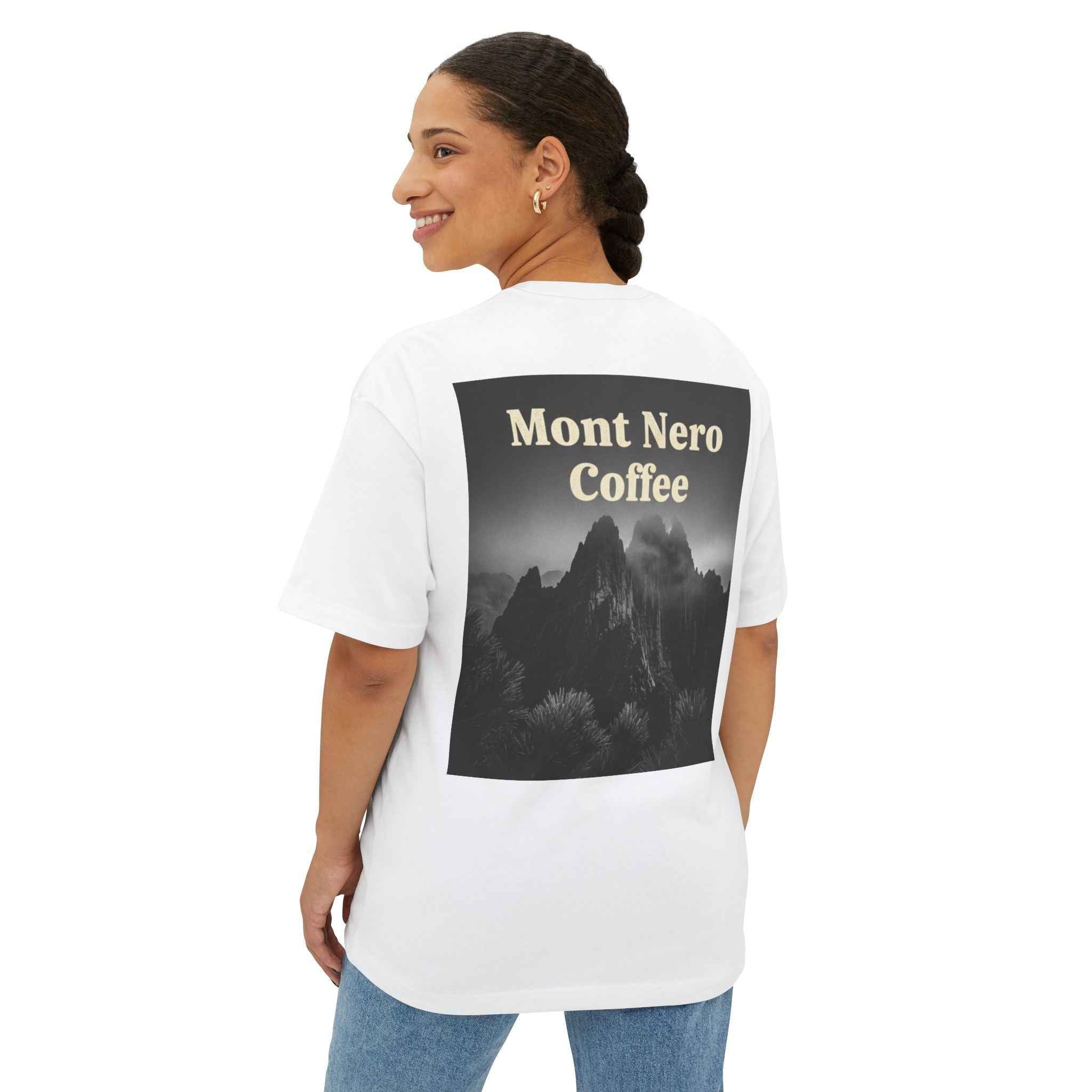 Mont Nero Coffee Tee — Oversized Boxy Coffee Shop T-Shirt