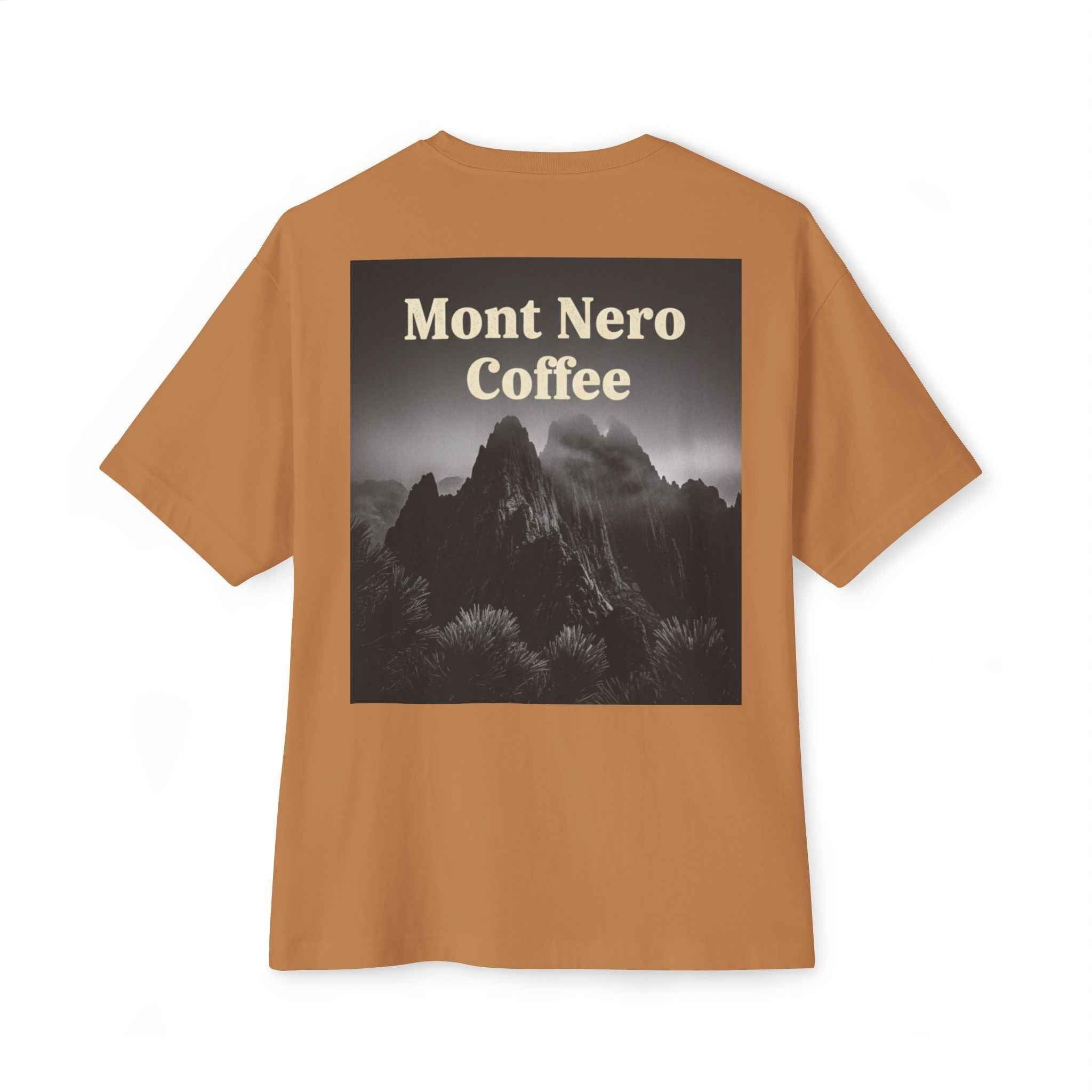 Mont Nero Coffee Tee — Oversized Boxy Coffee Shop T-Shirt