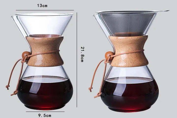 Italian Heat-Resistant Pour Over Coffee Maker