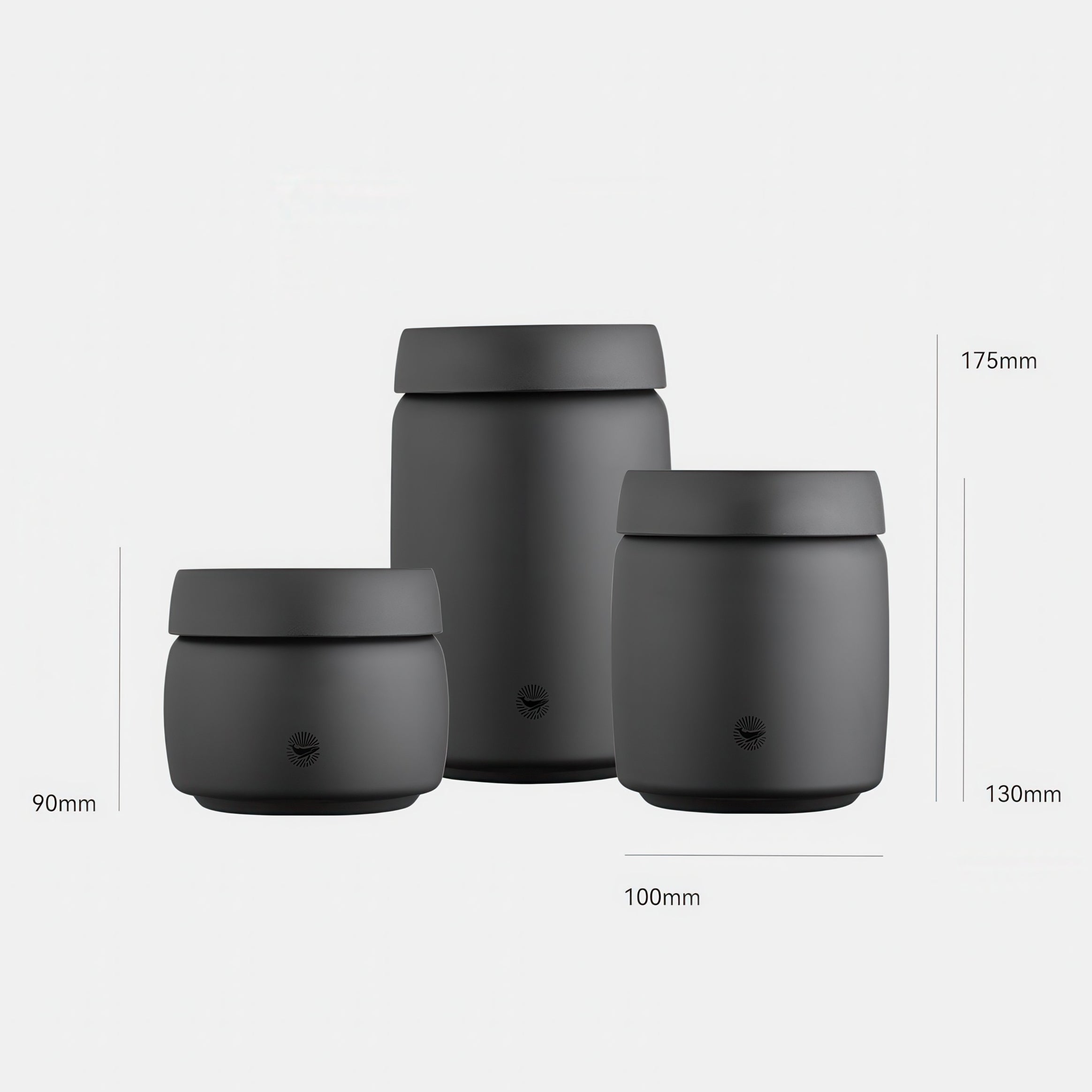Black Coffee Bean Storage Canister