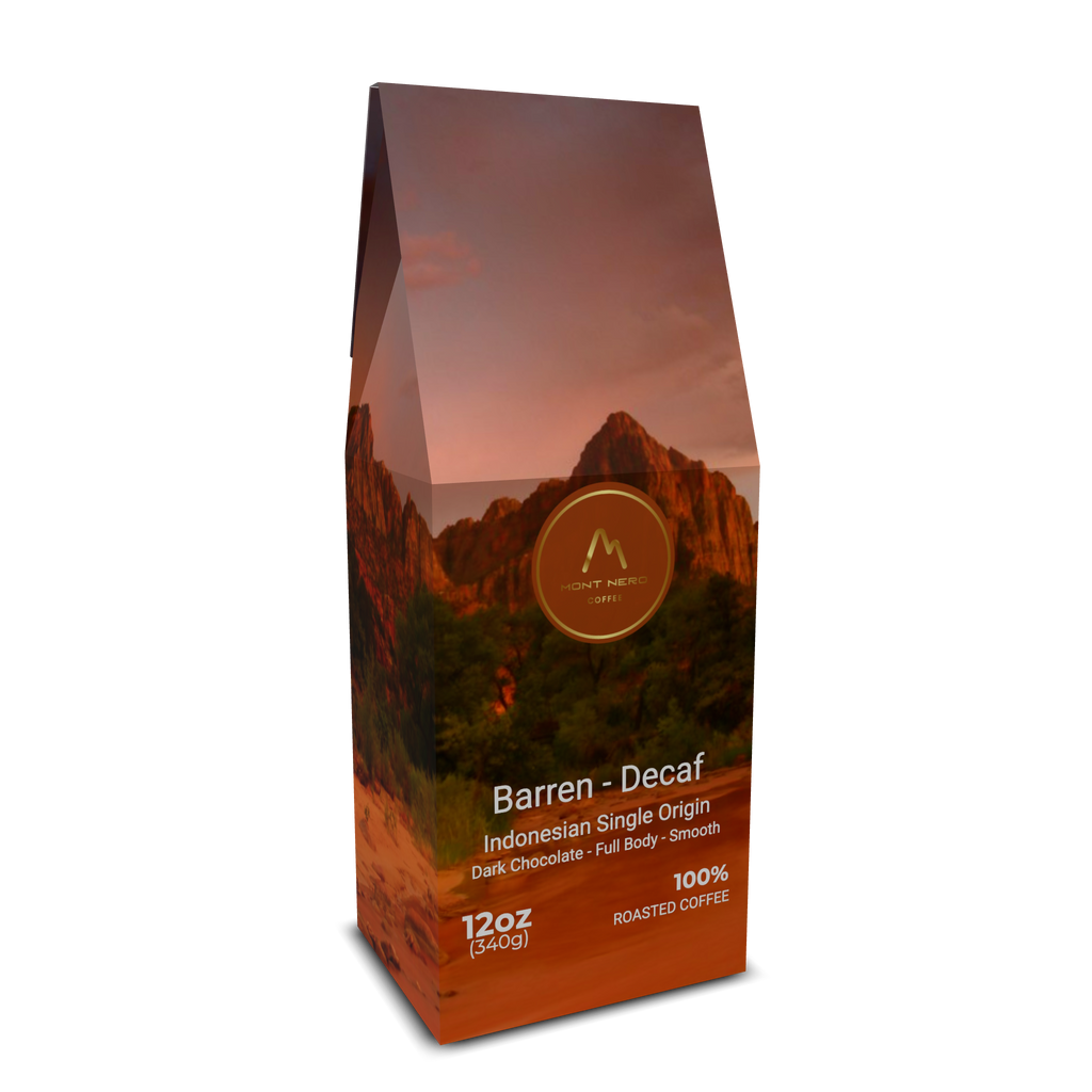 Barren - Decaf Medium/Dark Roast - Dark Chocolate, Full Body, Smooth